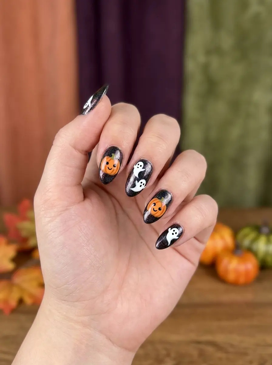 pumpkin halloween nails that are spooky cute to 818