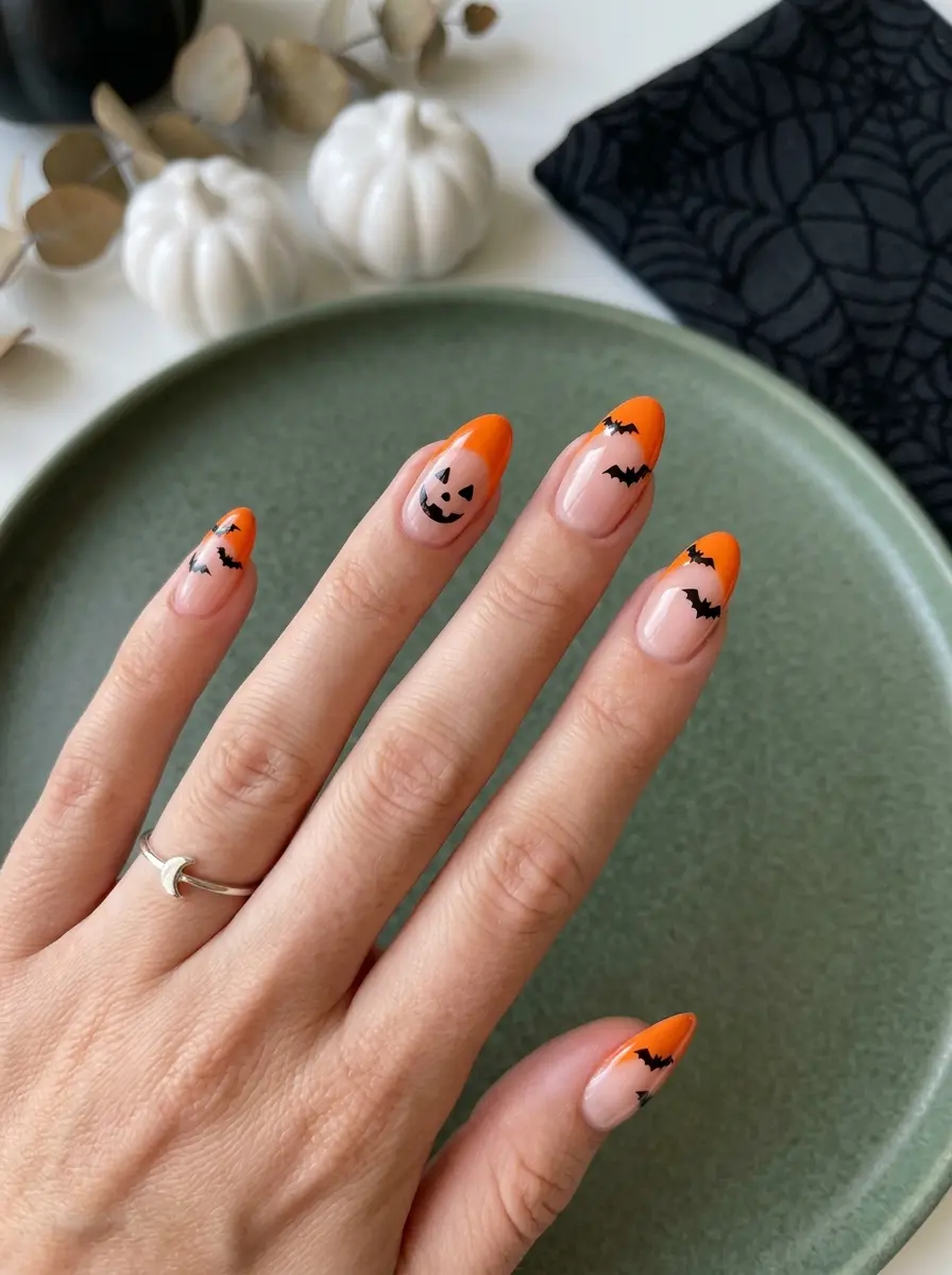 pumpkin halloween nails that are spooky cute to 820