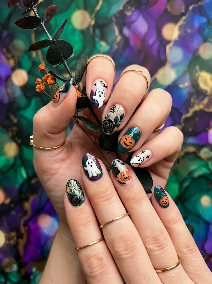 pumpkin halloween nails that are spooky cute to 821