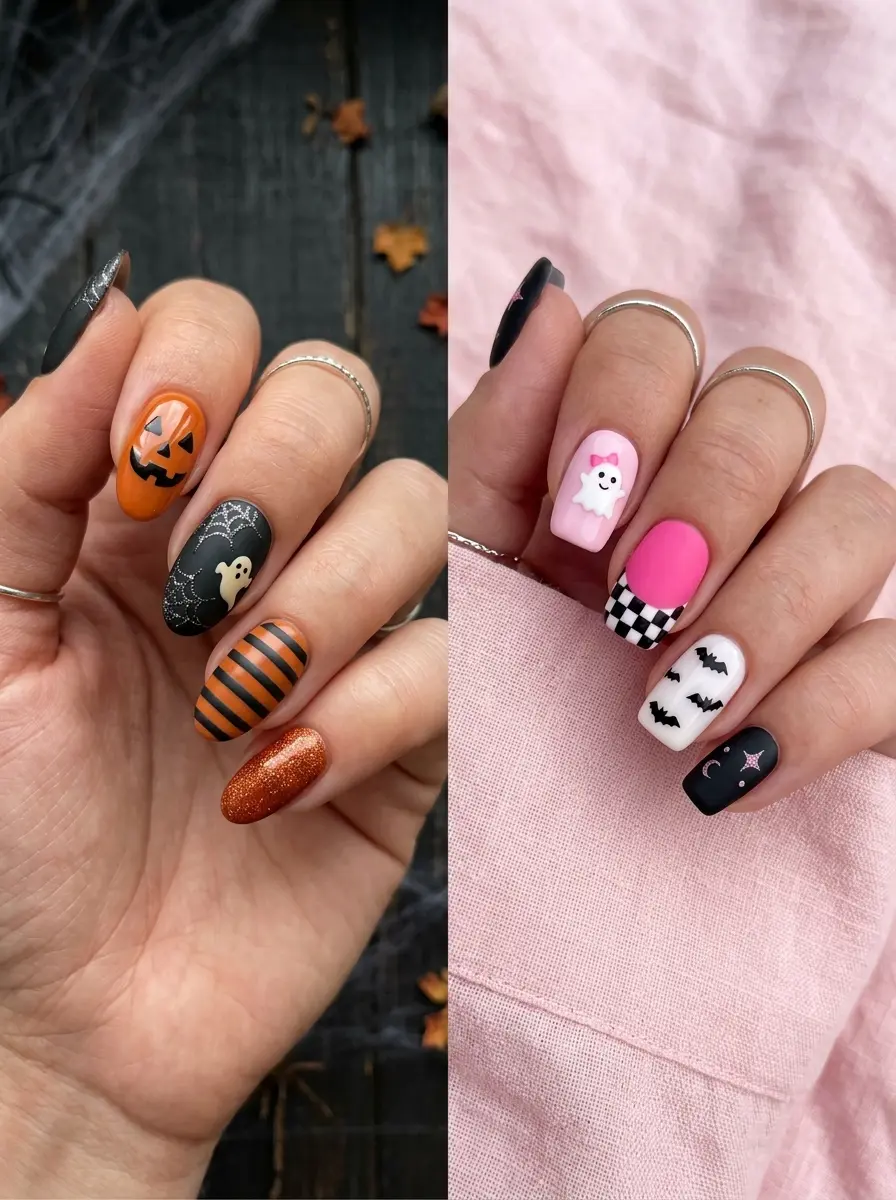 pumpkin halloween nails that are spooky cute to 828