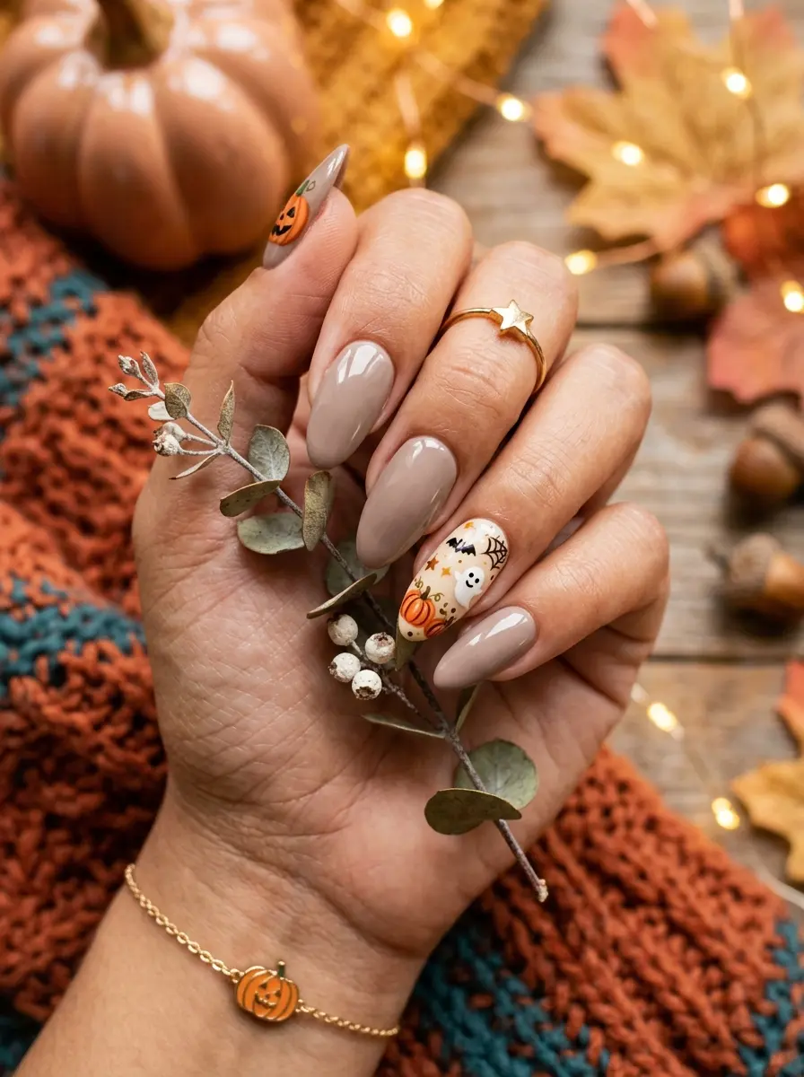 pumpkin halloween nails that are spooky cute to 834