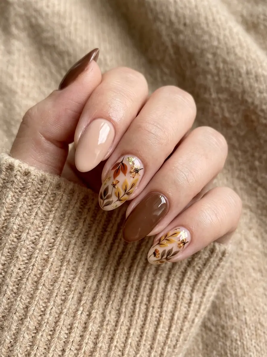22 Stunning Fall Transition Nails to Upgrade Your Seasonal Look 11 stunning fall transition nails 1587