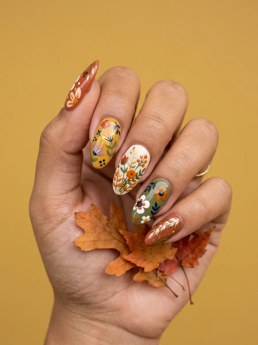 22 Stunning Fall Transition Nails to Upgrade Your Seasonal Look 14 stunning fall transition nails 1590