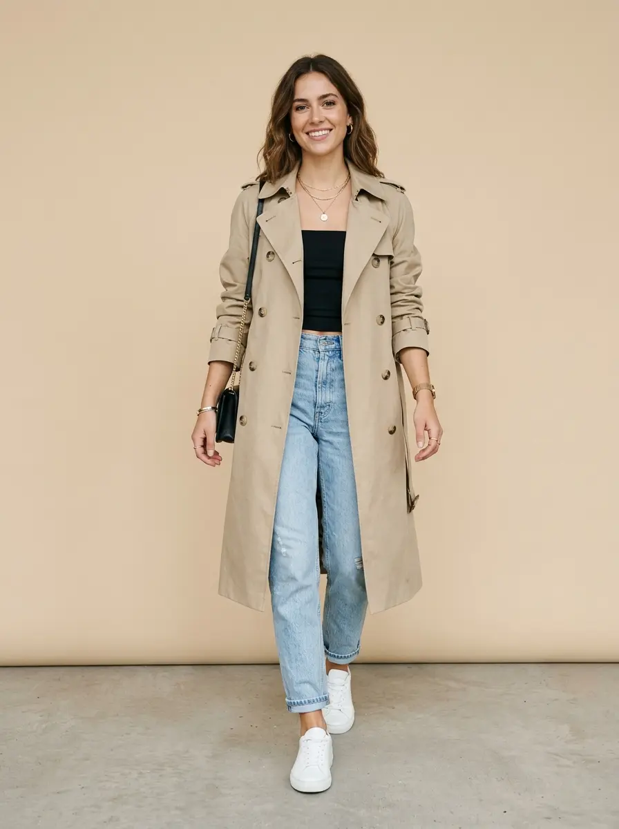 32 Stylish Trench Coat Outfits You'll Want to Wear Every Single Day 26 stylish trench coat outfits 1433