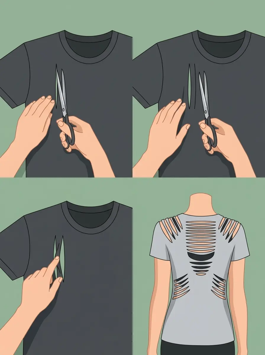 13 Trendy DIY Cut T-Shirt Hacks That Transform Your Old Tees Into Statement Pieces 2 trendy diy cut t shirt hacks 1637