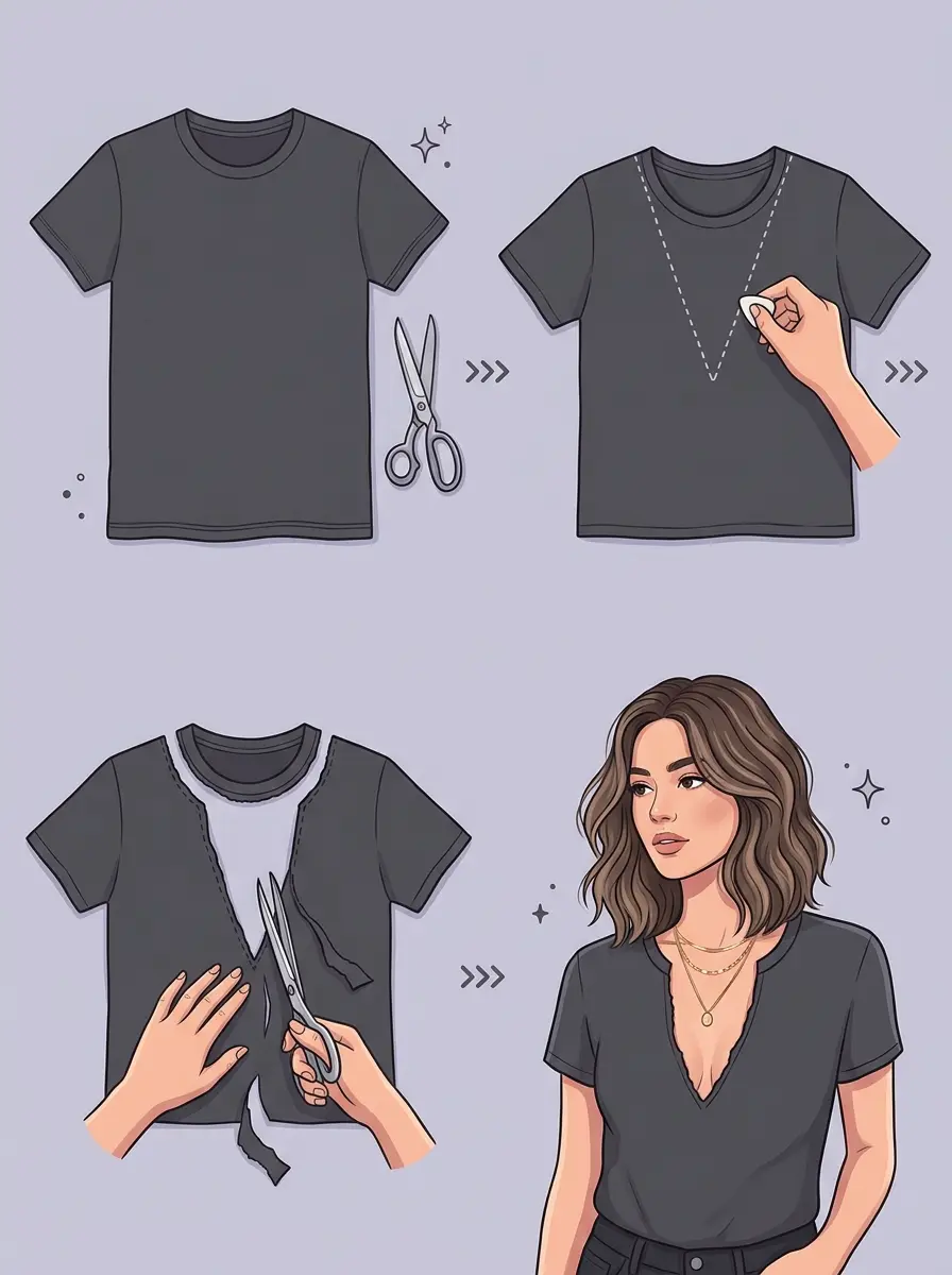 13 Trendy DIY Cut T-Shirt Hacks That Transform Your Old Tees Into Statement Pieces 6 trendy diy cut t shirt hacks 1641