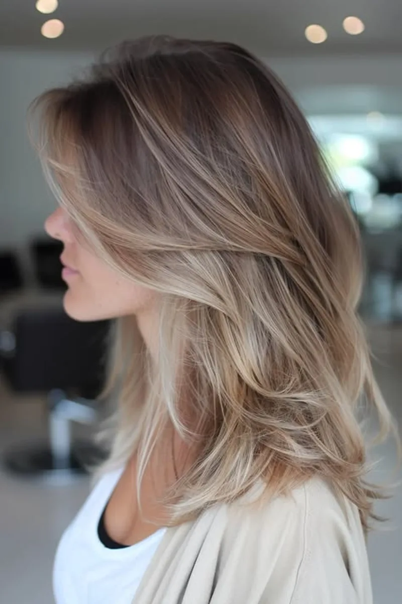 Honey Blonde Balayage on Medium Lengths