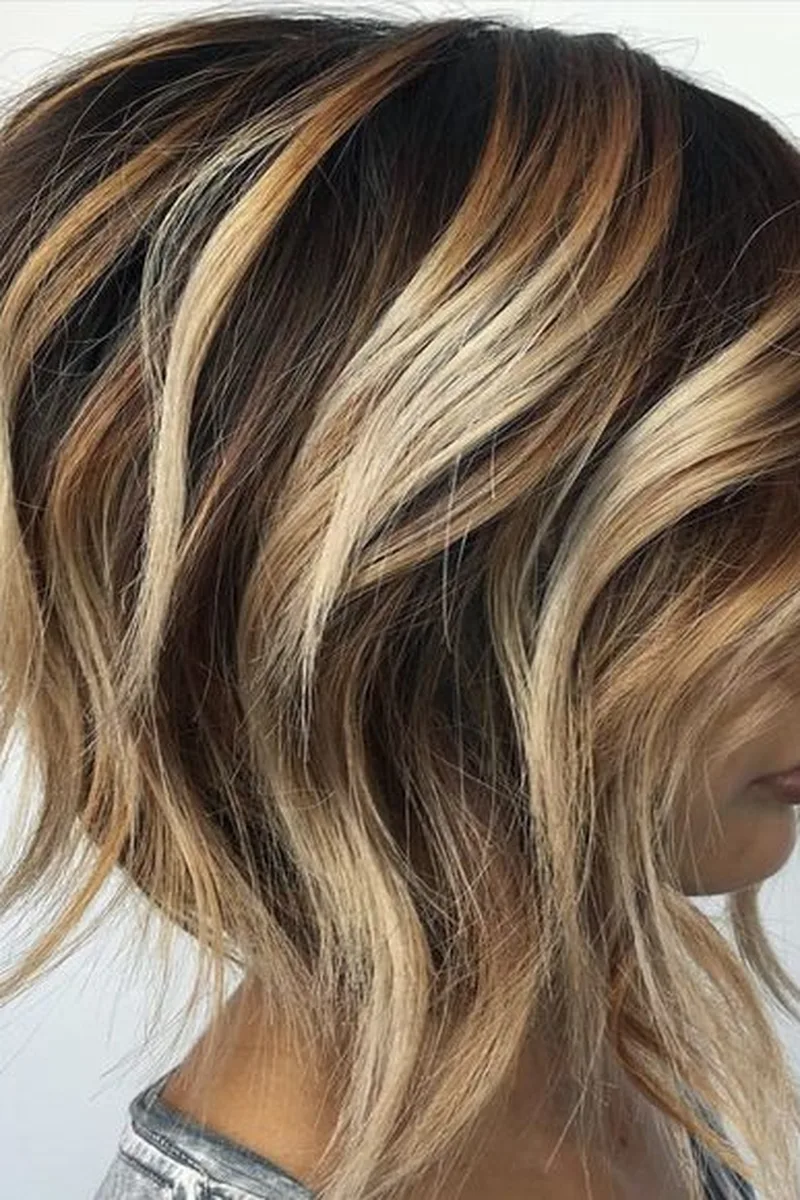 Tousled Balayage Highlights on Short Layers
