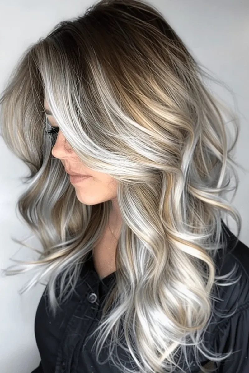 Platinum-Tipped Brown Balayage