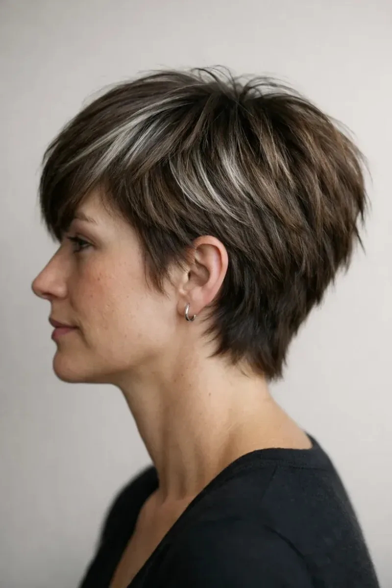 Elegant Pixie with Silver Highlights