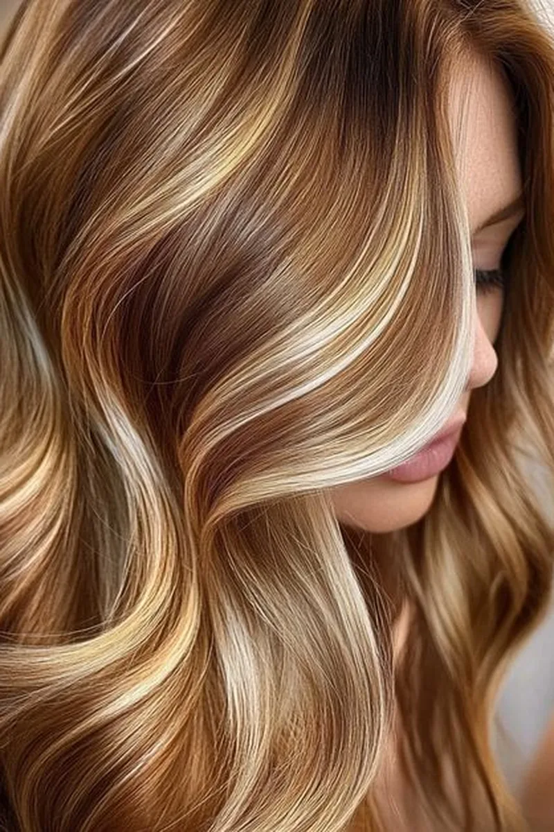 27 Honey Golden Blonde and Caramel Balayage Ideas on Dark Brown Hair You'll Love 2 Honey-Gold Ribbons on Dark Waves