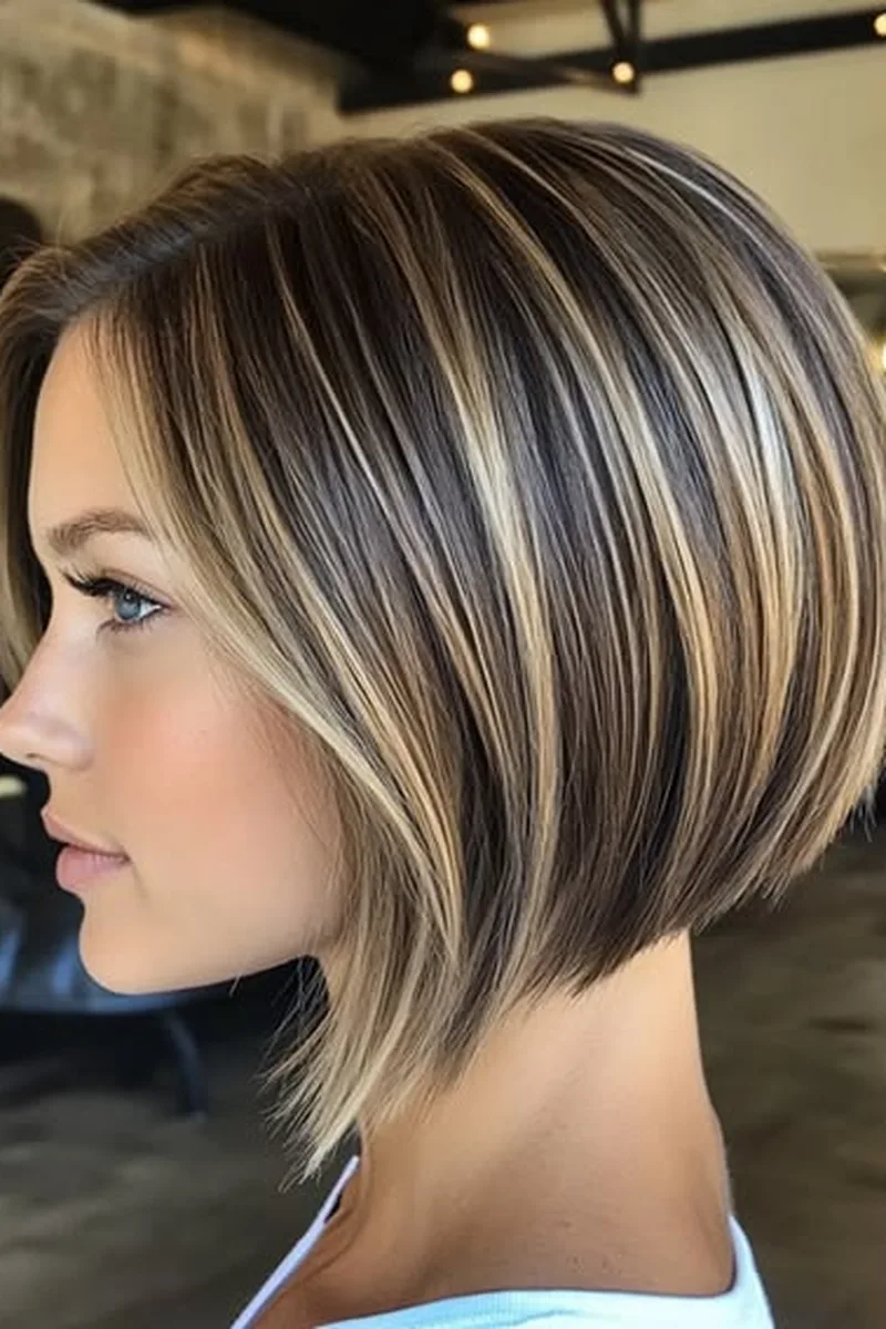 Beveled Bob with Bright Face Frame