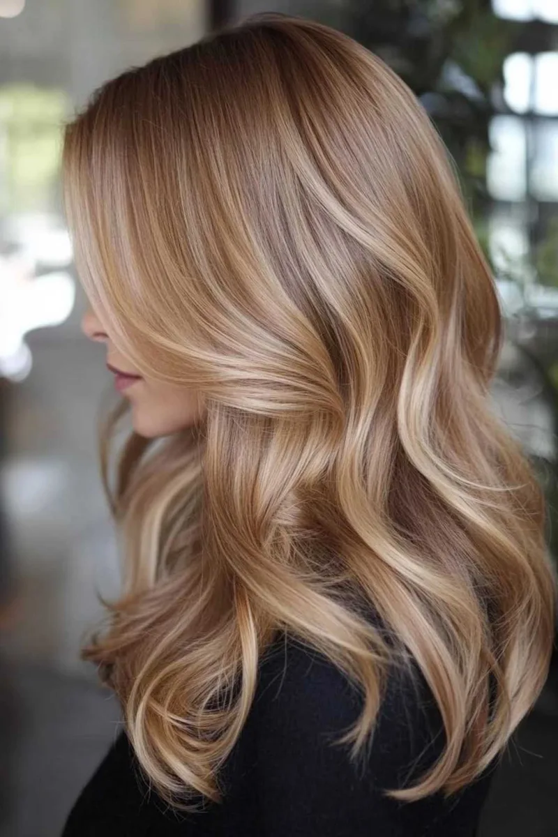 Sun-Kissed Balayage on Long Waves