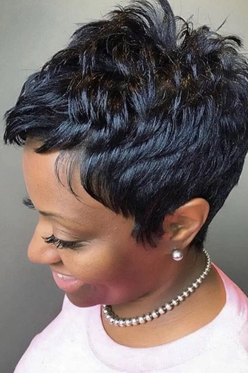 Deep Side-Part Pixie with Long Fringe