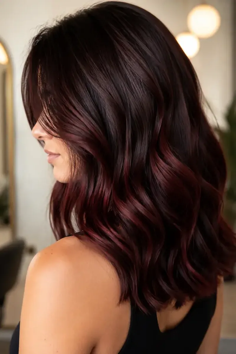 Dark Brunette Base with Subtle Cherry Glow