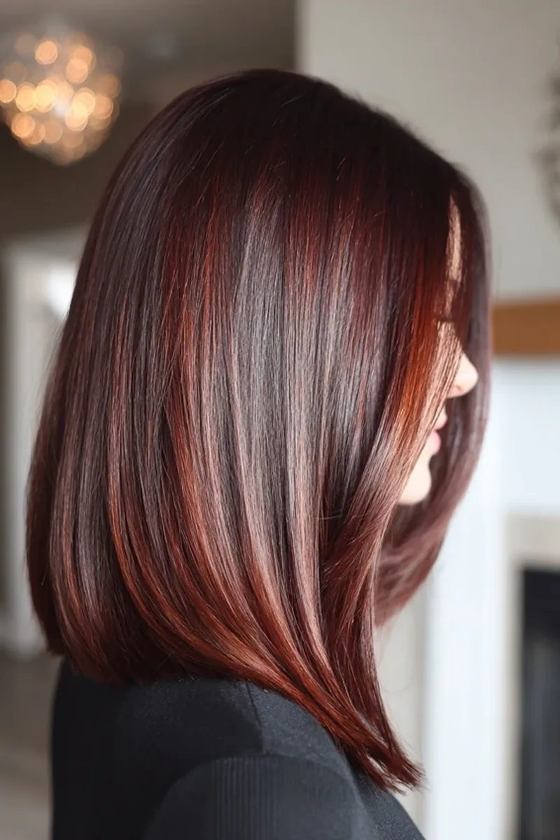 Subtle Cherry Cola Balayage for Brunettes