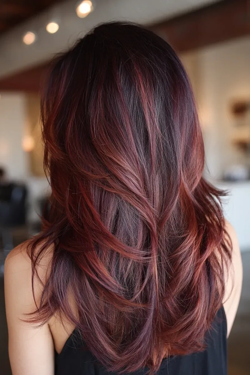 Mid-Shaft Cherry Cola Balayage