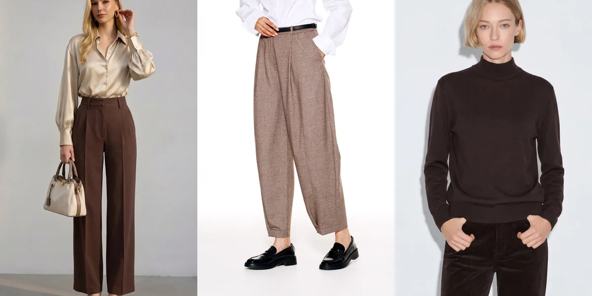 50 Chocolate Brown Trouser Outfits for Winter Office Wear That Are Chic, Warm and Elegant featured