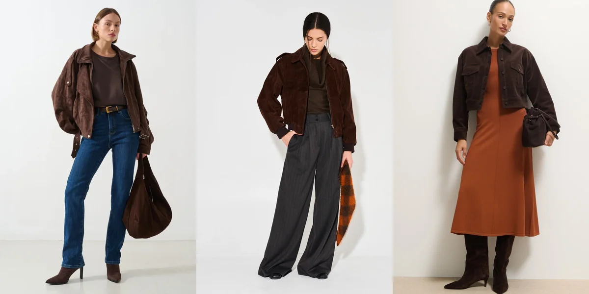 30 Chocolate Suede Jacket Outfits for Winter Outings That Are Chic, Warm and Elegant featured