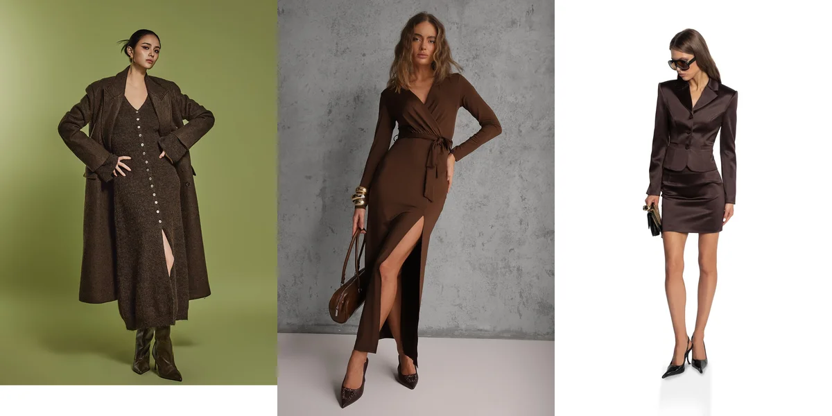22 Chocolate Brown Dress Outfits for Winter Dinners That Are Chic, Warm and Elegant featured