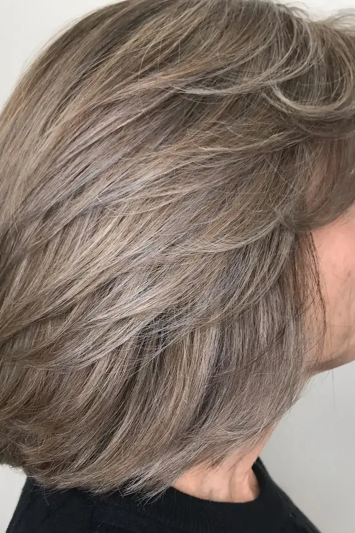 Ash Bronde Layered Shoulder-Length Cut