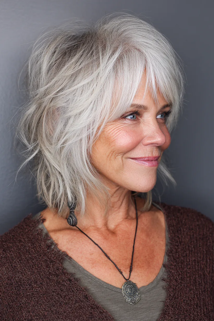 Short Shag with Wispy Layers and Mini Accent Braid