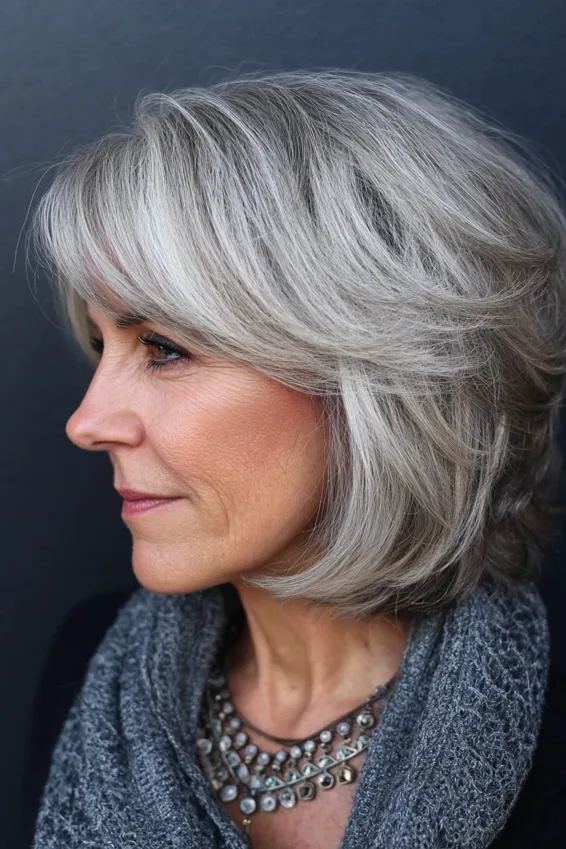 20 Bob Hairstyles for Women Over 60 That Look Polished and Feel Effortless 17 Side-Swept Layers Bob