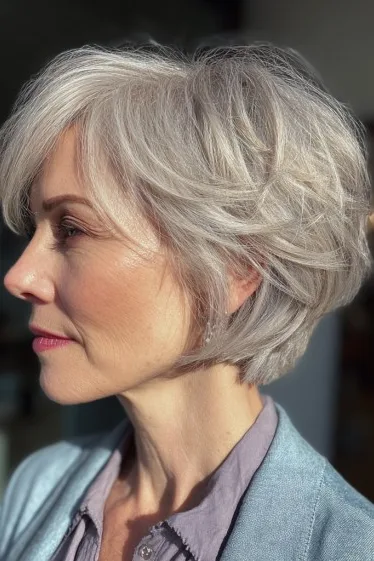 20 Bob Hairstyles for Women Over 60 That Look Polished and Feel Effortless 5 Feathered Fringe Bob