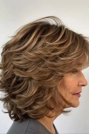 20 Bob Hairstyles for Women Over 60 That Look Polished and Feel Effortless 6 Feathered Layered Bob