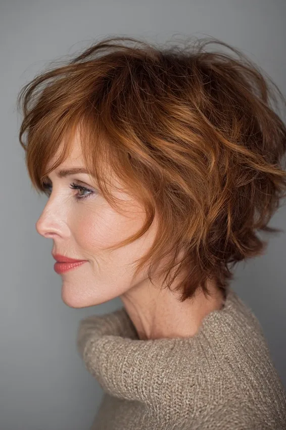 26 Stylish Hairstyles for Women Over 40 With Bangs That Look Fresh and Modern 6 Textured Medium Cut With Wispy Bangs