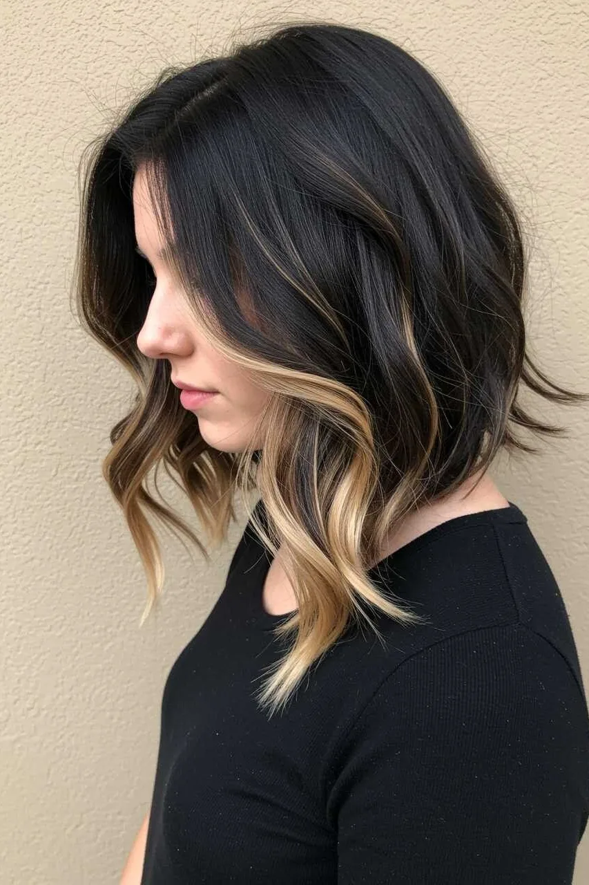 Lob with Soft Ombre Highlights