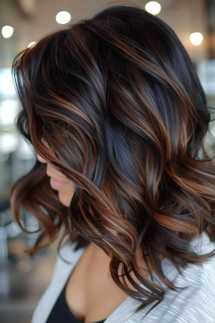 Tousled Waves with Copper Accents