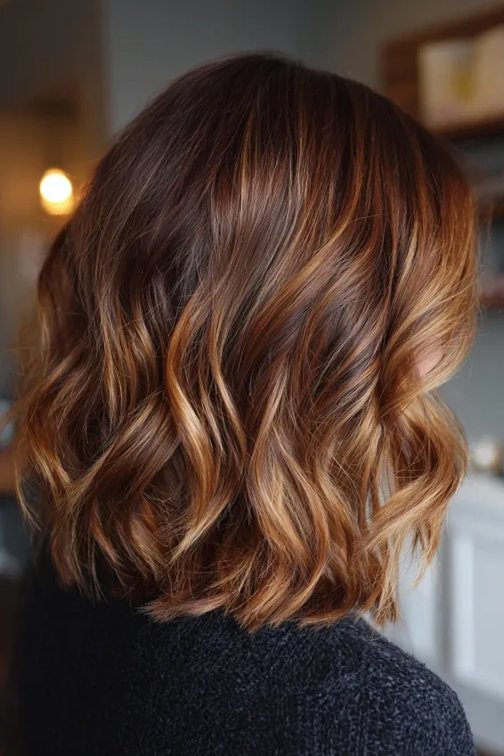 Sun-Kissed Brunette on Shoulder-Length Waves