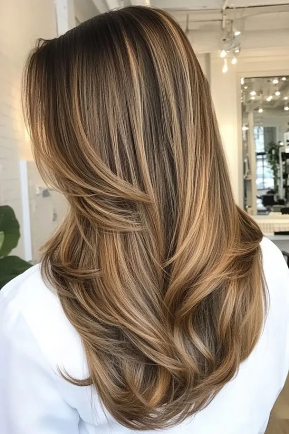 Warm Money Piece with Sunlit Balayage