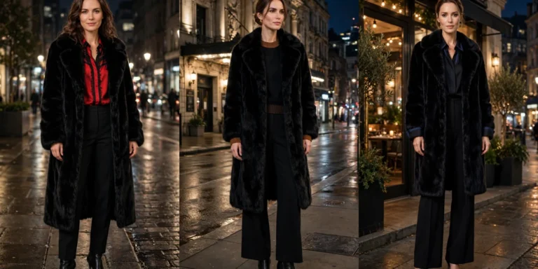 30 Black faux fur coat outfits for city nights That Are Chic, Warm and Elegant