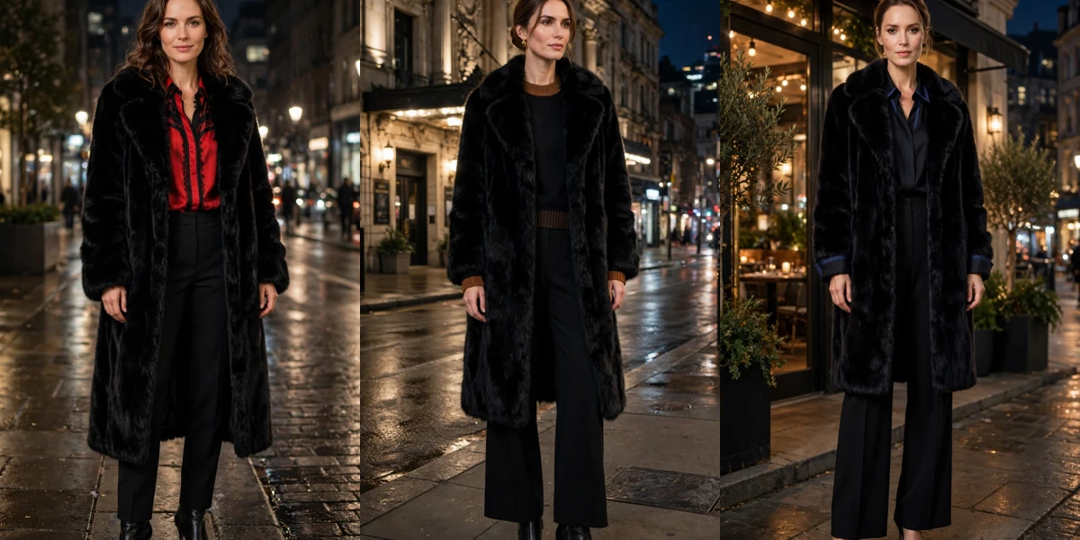 30 Black faux fur coat outfits for city nights That Are Chic, Warm and Elegant