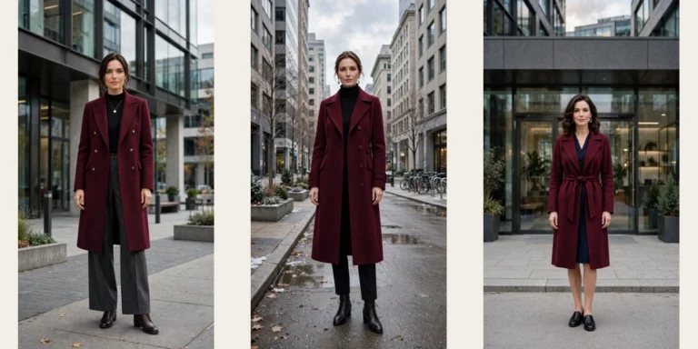 25 Burgundy Coat Outfits for Winter Office Days That Are Chic, Warm and Elegant