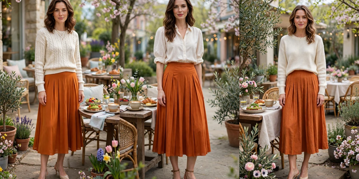 20 Burnt Orange Skirt Outfits for Spring Brunches That Are Fresh, Chic and Easy to Wear