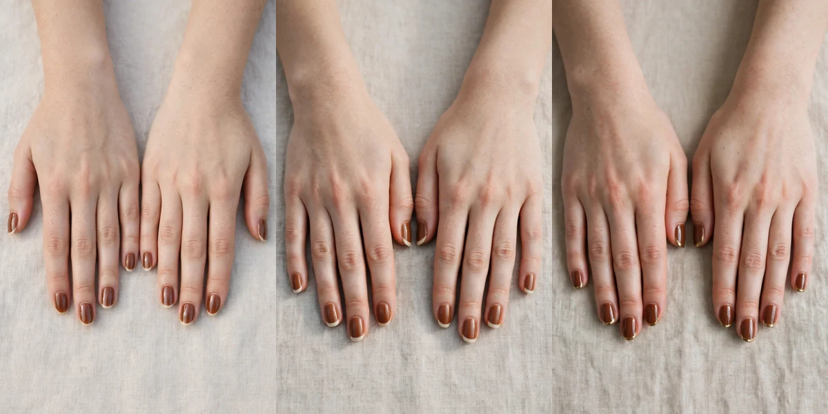 22 Chestnut Brown Christmas French Nails For Women In Their 20S For Holiday Photos That Are Chic, Warm and Elegant