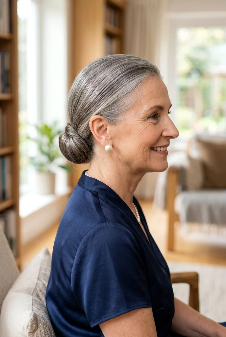 22 Classic Winter Chignon Hairstyles for Women Over 70 for Family Gatherings - Idea 9