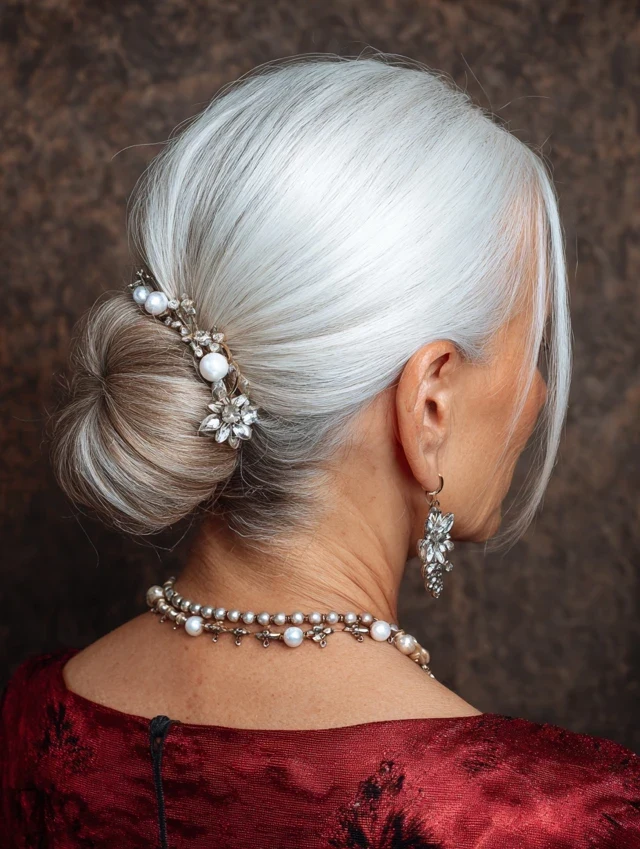 22 Classic Winter Chignon Hairstyles for Women Over 70 for Family Gatherings - Idea 11