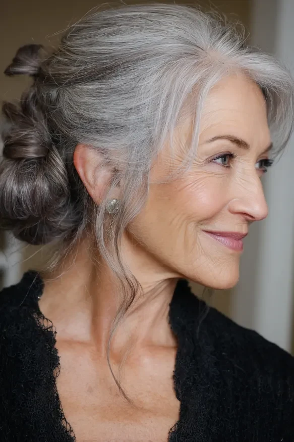 22 Classic Winter Chignon Hairstyles for Women Over 70 for Family Gatherings - Idea 12