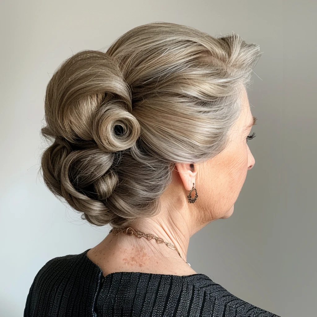22 Classic Winter Chignon Hairstyles for Women Over 70 for Family Gatherings - Idea 13