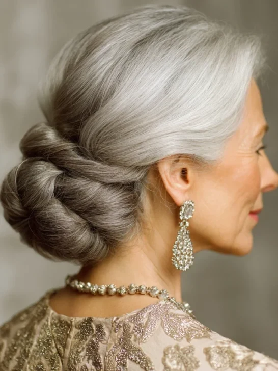 22 Classic Winter Chignon Hairstyles for Women Over 70 for Family Gatherings - Idea 16