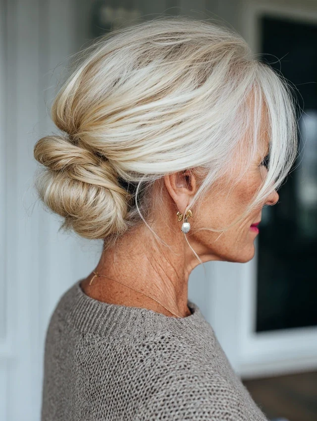 22 Classic Winter Chignon Hairstyles for Women Over 70 for Family Gatherings - Idea 19