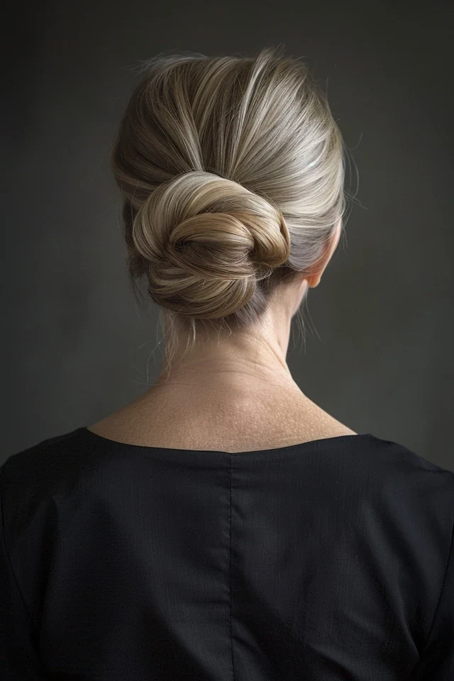 22 Classic Winter Chignon Hairstyles for Women Over 70 for Family Gatherings - Idea 21