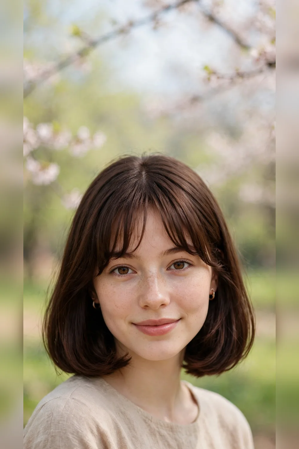 Curtain Bang Hairstyles With a Bob Finish