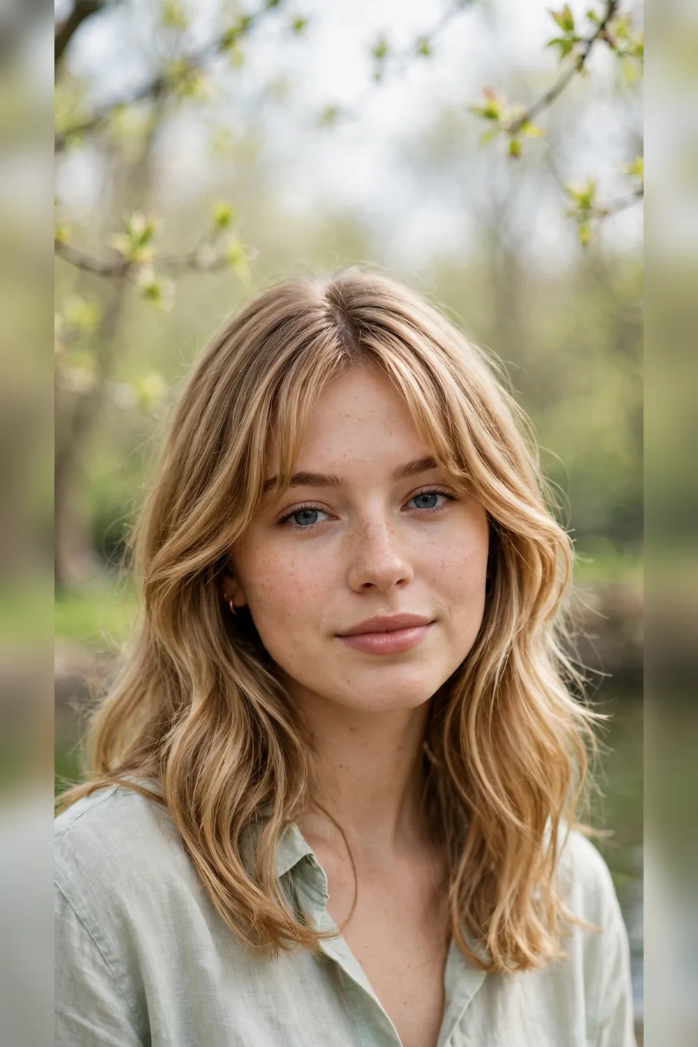 Curtain Bang Hairstyles With a Collarbone Length
