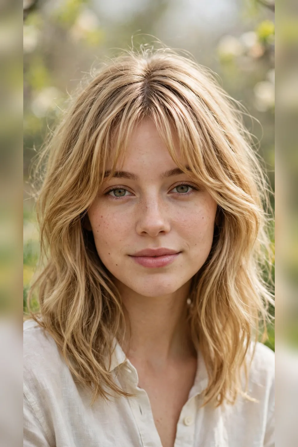 Curtain Bang Hairstyles With Air-Dried Texture