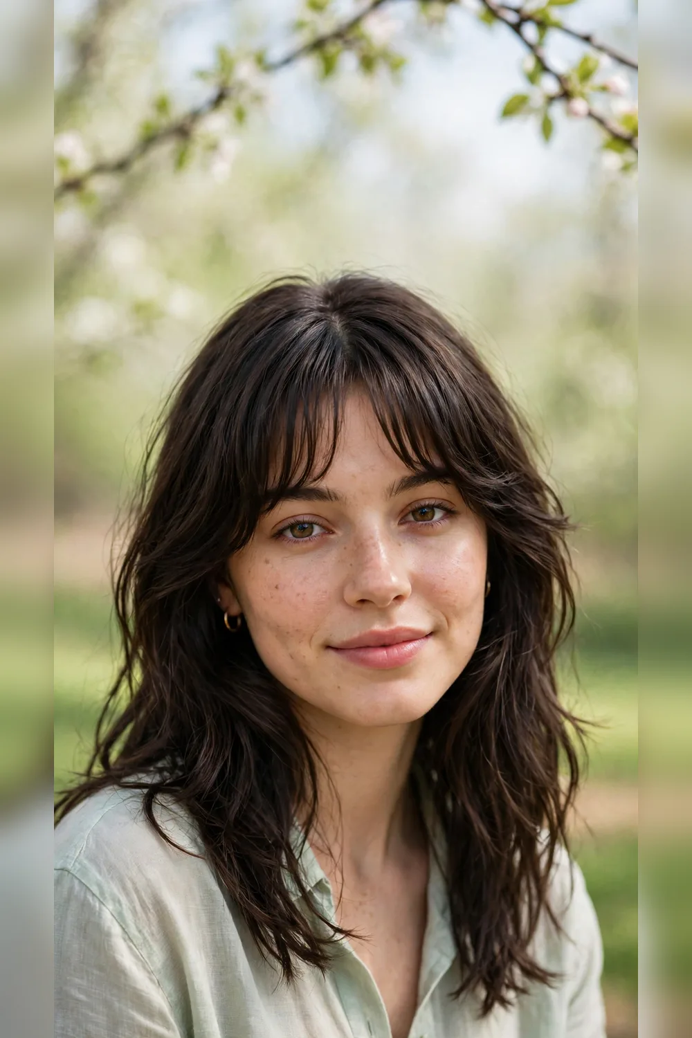 Curtain Bang Hairstyles With Textured Ends